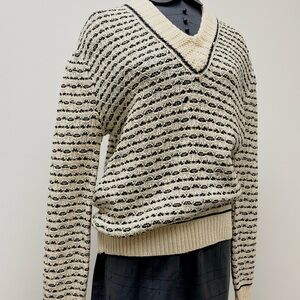 Fishermen Knit sweater cream and black
